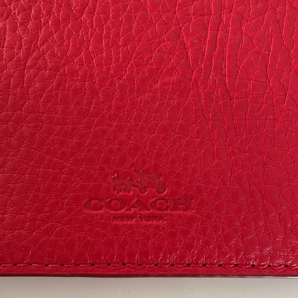 Coach red leather bills wallet - 2 pockets - Picture 4 of 11